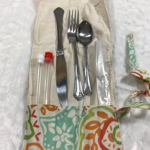 Personal utensil travel kit pouch set Handmade